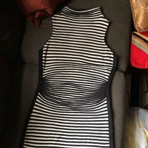 Fever black and white stripped dress! Size Large